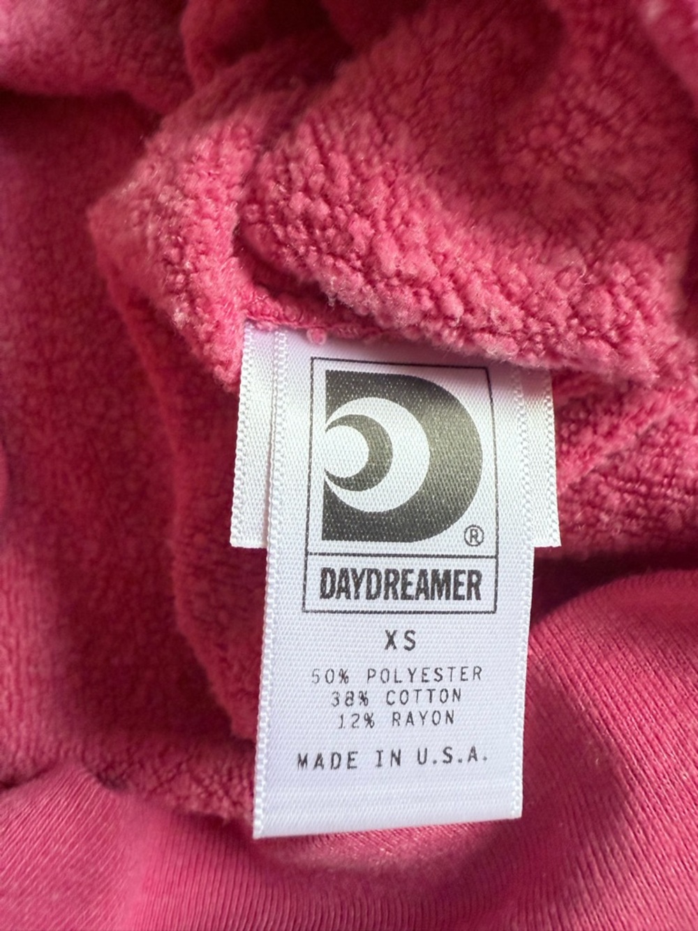 Daydreamer Nirvana Smiley Raglan Crew Pink Cosmo XS Revolve - Picture 4 of 5